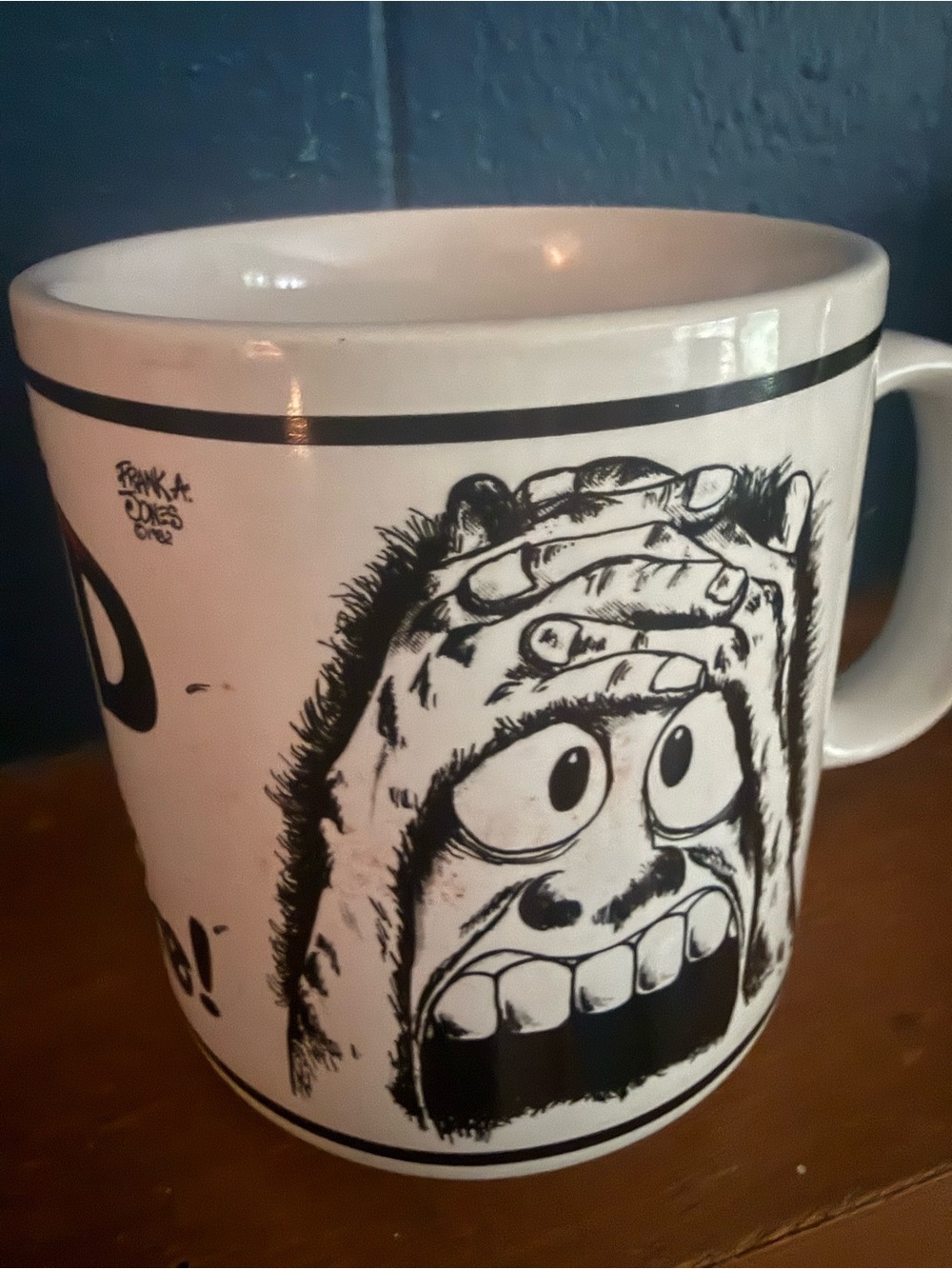 Vintage 1982 Frank A Jones Parody Graphics Coffee Mug - Rare Cartoon Art